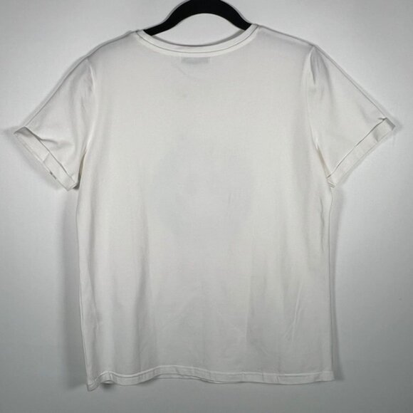 NWOT COCO Y CLUB Rhinestone Smile Crew Neck Short Sleeve T-Shirt Size M - Picture 3 of 13